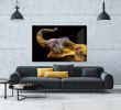 Oppidan Home "Elephant in Yellow Paint" Acrylic Wall Art (32"H x 48"W)