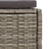Spa Benches with Cushions 2 pcs Gray Poly Rattan