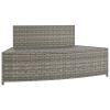 Spa Benches with Cushions 2 pcs Gray Poly Rattan