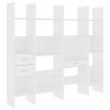 4 Piece Book Cabinet Set White Engineered Wood