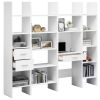 4 Piece Book Cabinet Set White Engineered Wood
