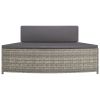Spa Benches with Cushions 2 pcs Gray Poly Rattan