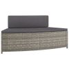 Spa Benches with Cushions 2 pcs Gray Poly Rattan