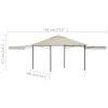 Gazebo with Double Extended Roofs 9.8'x9.8'x9' Cream 0.6 oz/ft²