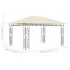 Gazebo with Mosquito Net 13.1'x9.8'x9' Cream 0.6 oz/ft²
