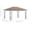 Gazebo with Mosquito Net 13.1'x9.8'x9' Taupe 0.6 oz/ft²