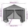 Hexagonal Pop-Up Marquee with 6 Sidewalls Gray 11.8'x10.2'
