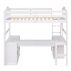Downloads: 22  Twin size Loft Bed with Drawers;  Cabinet;  Shelves and Desk;  Wooden Loft Bed with Desk