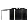 Garden Shed with Sliding Doors Anthracite 152"x80.7"x70.1" Steel