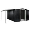 Garden Shed with Sliding Doors Anthracite 152"x122.8"x70.1" Steel