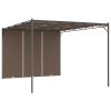 Garden Gazebo with Side Curtain 13.1'x9.8'x7.4' Taupe