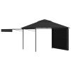 Gazebo with Double Extending Roofs 9.8'x9.8'x9' Anthracite 0.6 oz/ft²