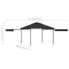 Gazebo with Double Extending Roofs 9.8'x9.8'x9' Anthracite 0.6 oz/ft²