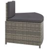 Spa Benches with Cushions 2 pcs Gray Poly Rattan