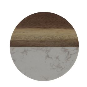 Creative Marble Cup Heat Shielding Pad (Option: Round Half Split White)