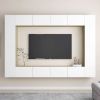 8 Piece TV Cabinet Set White and Sonoma Oak Engineered Wood