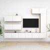 7 Piece TV Cabinet Set White and Sonoma Oak Engineered Wood