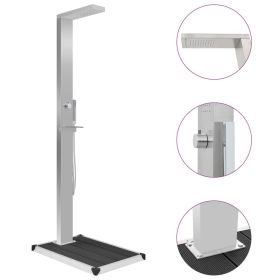 Outdoor Shower with Tray WPC Stainless Steel (Color: Grey)