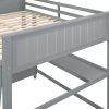 Full size Loft Bed with Drawers and Desk;  Wooden Loft Bed with Shelves