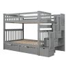 Full Over Full Bunk Bed with Shelves and 6 Storage Drawers
