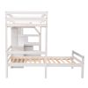 Twin Size Loft Bed with a Stand-alone Bed;  Storage Staircase;  Desk;  Shelves and Drawers