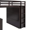Full size Loft Bed with Drawers,Desk,and Wardrobe