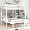 Twin Size Loft Bed with a Stand-alone Bed;  Storage Staircase;  Desk;  Shelves and Drawers