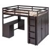 Full size Loft Bed with Drawers,Desk,and Wardrobe