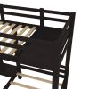Twin over Twin & Twin Bunk Bed with Built-in Staircase and Storage Drawer