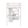 Twin Size Loft Bed with a Stand-alone Bed;  Storage Staircase;  Desk;  Shelves and Drawers