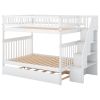 Full over Full Bunk Bed with Trundle and Staircase