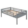 Full Over Twin & Twin Bunk Bed, Wood Triple Bunk Bed with Drawers and Guardrails