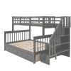 Stairway Twin-Over-Full Bunk Bed with Drawer;  Storage and Guard Rail for Bedroom;  Dorm;  for Adults
