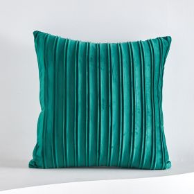 Netherlands Velvet Striped Pleated Cushion Cushion (Option: Emerald green-50x50cm 700g pillow)