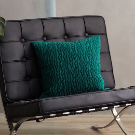 Solid Color Netherlands Velvet Solid Geometry Sofa And Bedside Pillow Cover (Option: Dark Green-45x 45cm 500g Core)